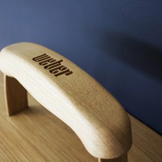 wooden bbq handle shelf