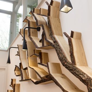 large wall art by bespoak interiors a tree shelf installation