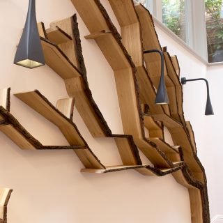 tree shelf by bespoak interiors a bark edge windswept tree wall art piece