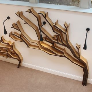 tree shelf installation by bespoak interiors