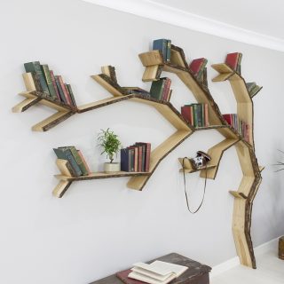 oak tree shelf windwept oak tree bookcase shelf product image