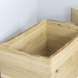 oak toy boxes open top waney edge oak storage box