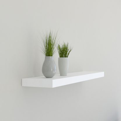 White Floating Shelves | Painted Oak Floating Shelf | White Wall Shelves