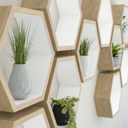 Hexagon Shelves Honeycomb Shelf Wall
