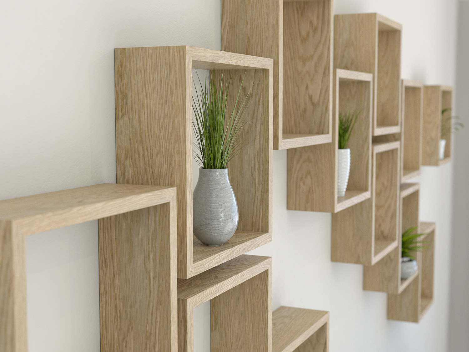 Square Shelves Oiled Oak