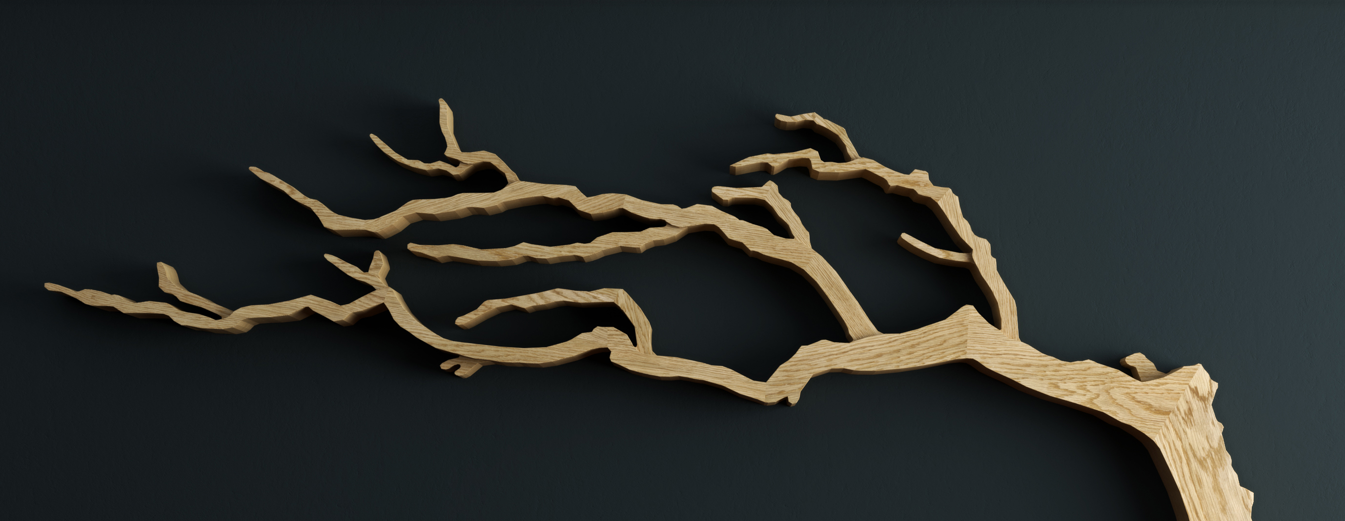 Cornish Windswept Oak Tree Shelf Parralax