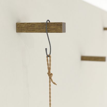Oiled Oak Coat Hooks Universal Wall Pegs - Long Wooden Wall Hooks