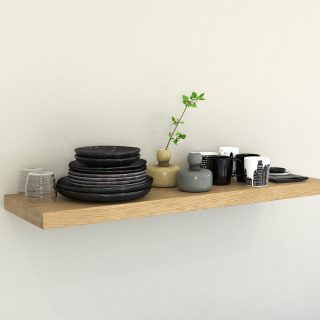 Heavy duty floating shelves solid oak floating shelf for kitchen plate shelves oiled oak finish