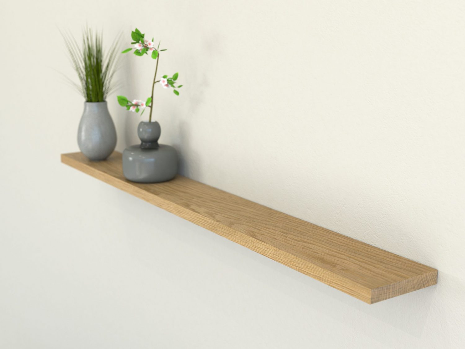 Oak Floating Shelf 120mm Deep Square Edged Oak Wall Shelves Widths from 40-...