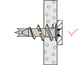Plasterboard Wall Plug Installation Example 4