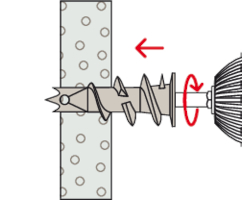 fischer GKM Plasterboard Wall Plug Installation Example 1