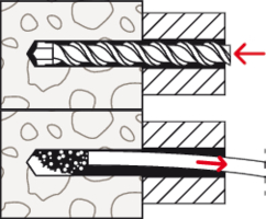 fischer SXR frame fixing wall plug installation drawing 1