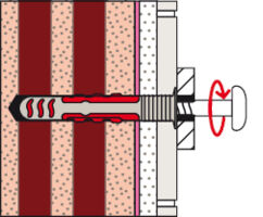 fischer DuoSeal Wall Plug Hollow Block Installation Example 4