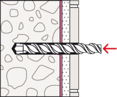fischer DuoSeal Wall Plug Solid Wall Installation Example 1