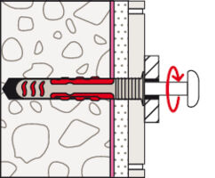 fischer DuoSeal Wall Plug Solid Wall Installation Example 4